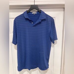Peter Millar Royal Blue Thin-Striped Polo